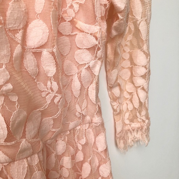 Free People peach lace mini dress - Picture 2 of 4